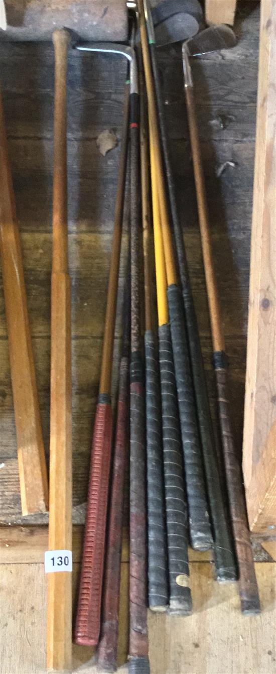 Selection of golfing & croquet clubs(-)